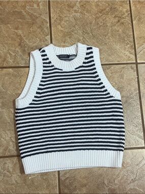 Vineyard Vines Navy and White Striped Knit Tank Sweater Vest